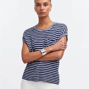 Madewell | Ribbed Pocket Sweater Tee in Stripe